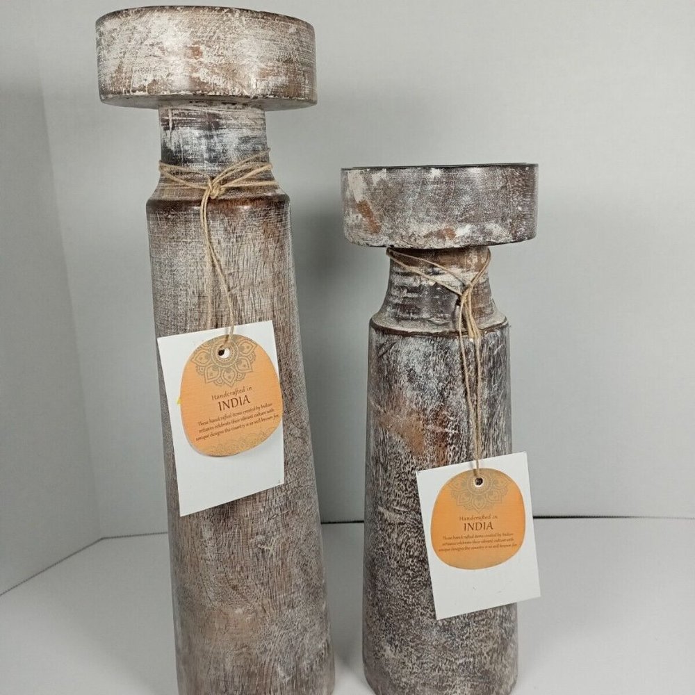 Hand Crafted Candle Holders By Indian Artisans Made In India 10in & 14in
